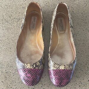 Jimmy Choo Multicolor Snakeskin Flats